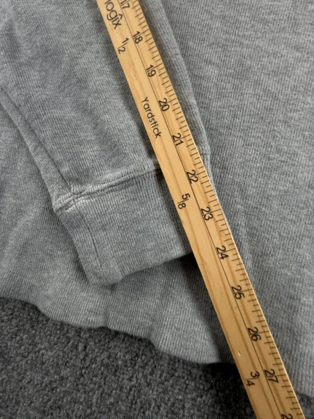 Polo Ralph Lauren Light Gray Pullover Cotton 1/4 Zip Sweater Men Large Knit Pony